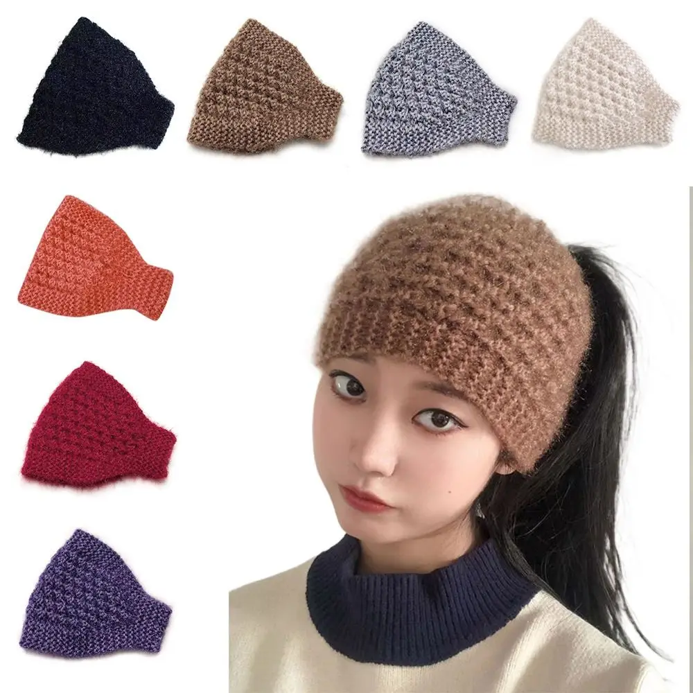 Headband Autumn Winter Beanie Hat Headwear Hair Accessories Knitted Hat Thickened Soft Lady Women Girl Cap Outdoor Sports