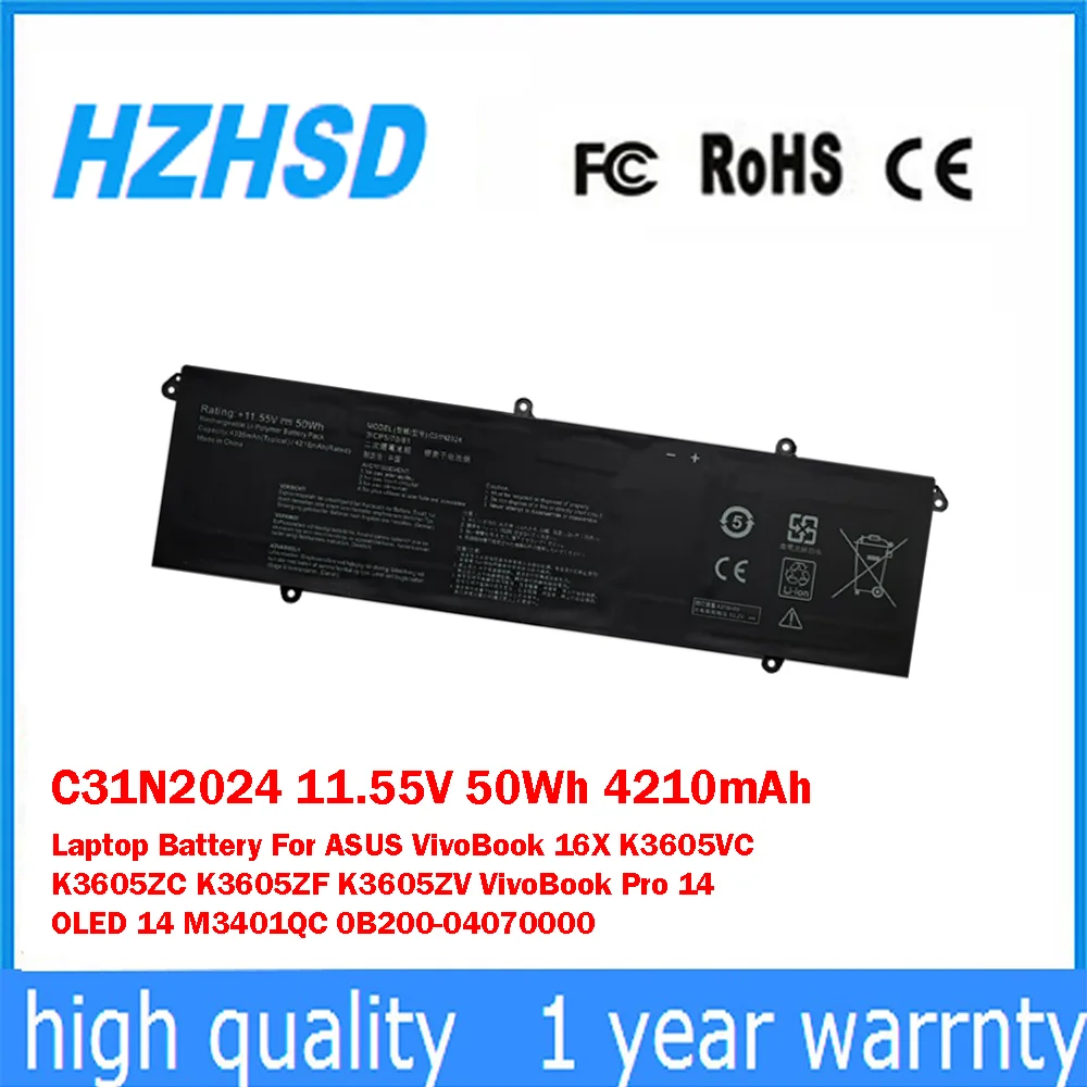 

C31N2024 11.55V 50Wh 4210mAh Laptop Battery For ASUS VivoBook 16X K3605VC K3605ZC K3605ZF K3605ZV VivoBook Pro14 OLED 14 M3401QC
