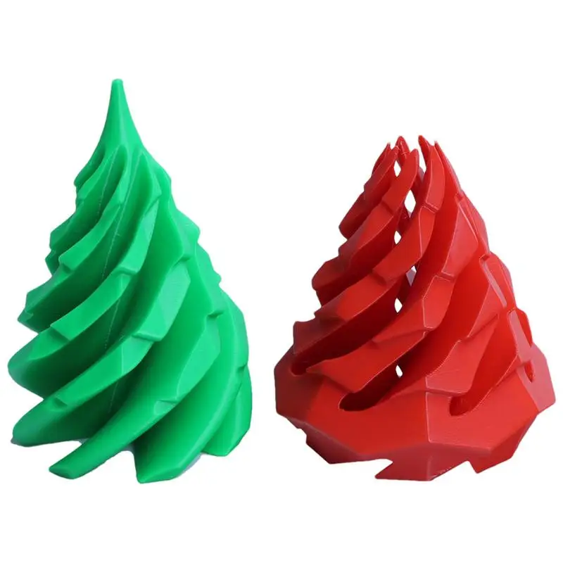 Spiral Christmas Tree Fidget Toy Spiral Cone 3D Fidget Toys Red Green Impossible Christmas Tree 3D Printed Spiral Cone Toy For