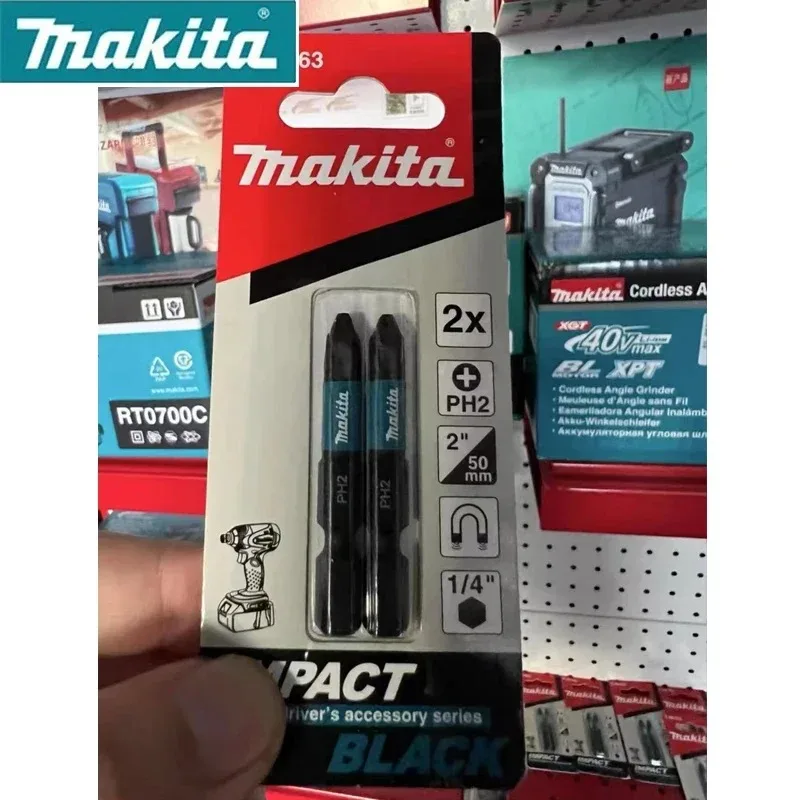 MAKITA E-08763 Impact Screwdriver Bits PH2 Length 50mm 1/4" 2Pieces Magnetic Phillips Screwdriver Head Drill Bit