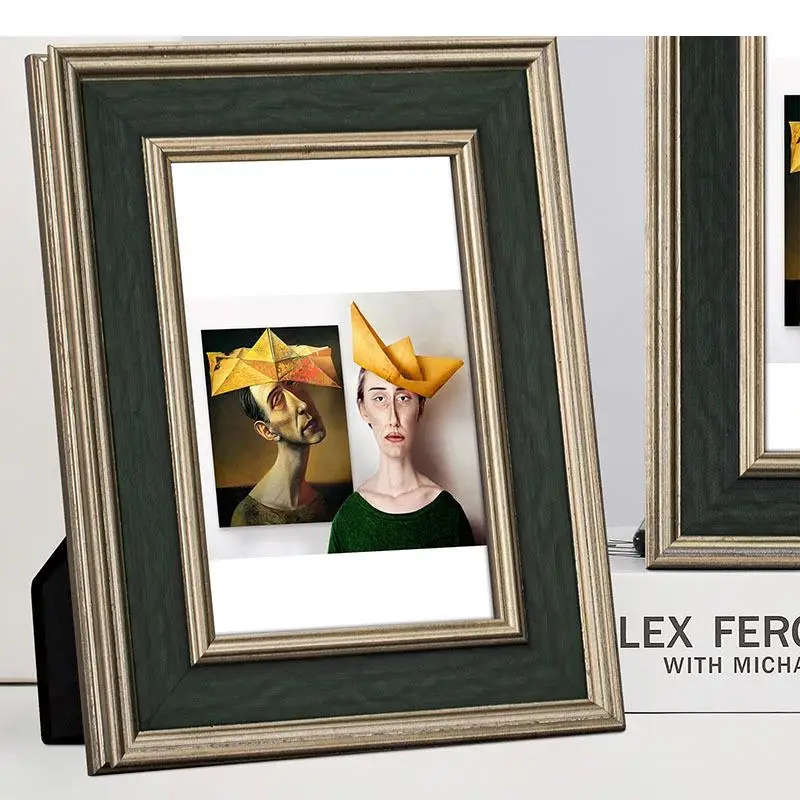 Gold Plated Green Photo Frame European Modern Decor 6/7 Inch Picture Frames Figure Portrait Framed Art Wedding Anniversary Gifts