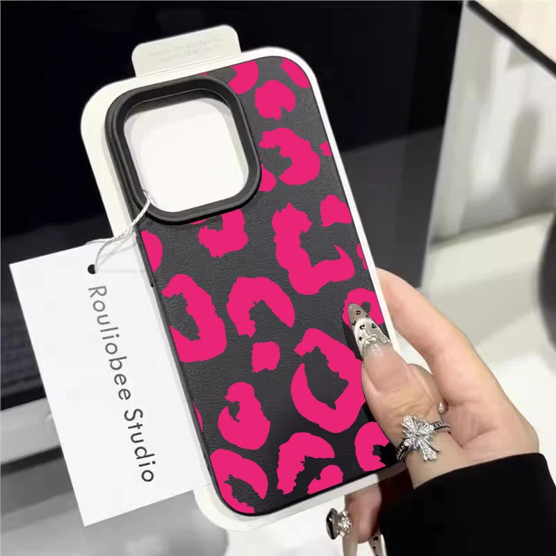 Fein schimmernde Leopardenmuster-Silikonhüllen für iPhone 17 14 15 16 Pro Max Plus, iPhone 15 16 13 12 11 15 8 XS XR Luxus-Cover – Detail 1
