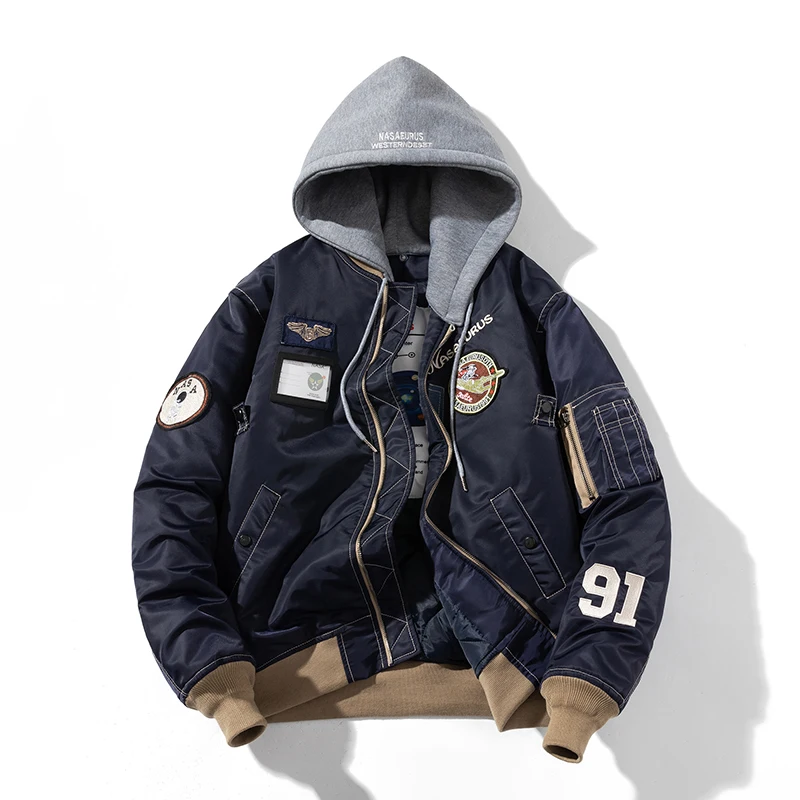 

Thiened Pilot Jaet MA Baseball Cotton Coat ex Autumn Winter Outerwear Youth Faion Waterproof Cotton Clothing