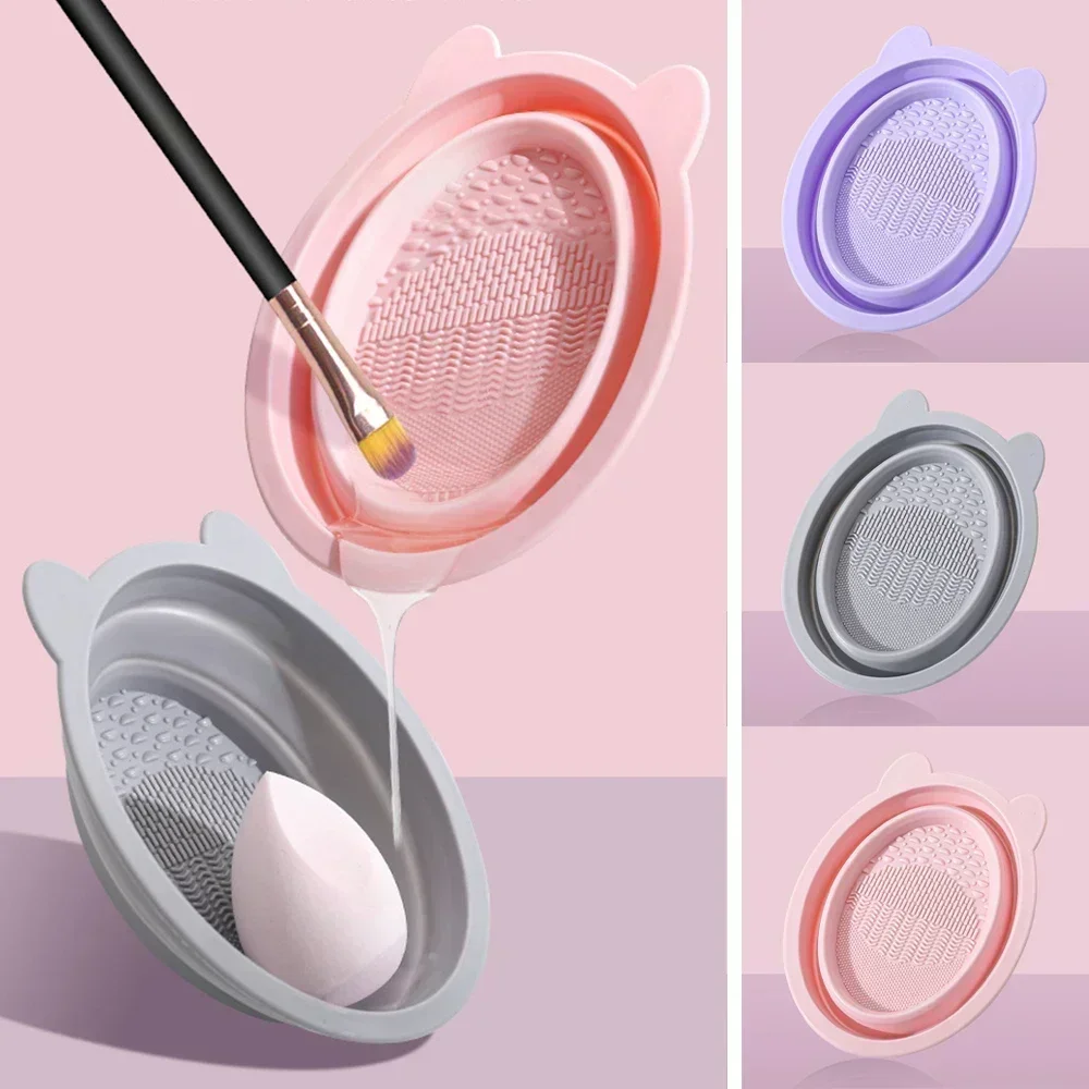 1pcs Silicone Makeup Brush Cleaner Scrubbing Pad Cosmetic Brushes Cleaning Cosmetic Eyebrow Brush Cleaning Mat Hand Makeup Tools