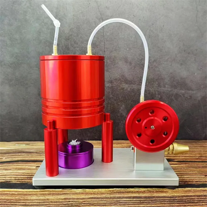 Swinging Steam Engine Model with Boiler Science Physics Experiment Toy Display Gift - Red