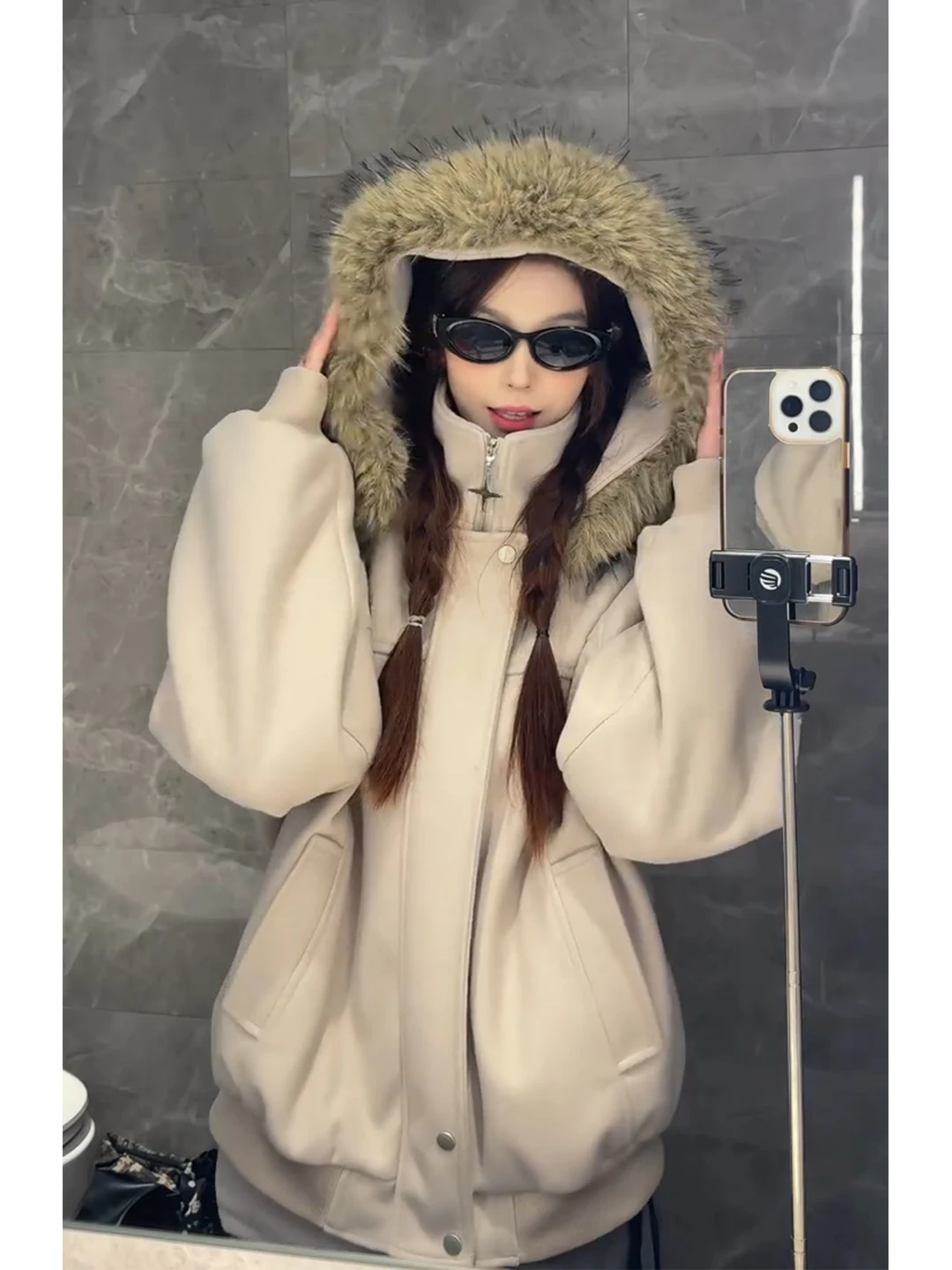 

Мужская зимняя парка American Sle с капюшоном, шерстяная, с меховым воротником, премиум-класса, хлопковая, Cleanfit