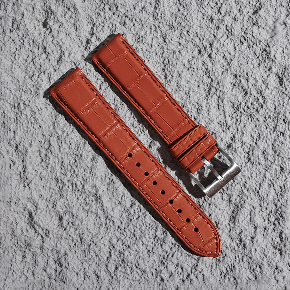 Großhandel Kunstleder-Uhrenarmbänder mit Krokodilmuster 20mm 22mm Wasserdichtes Sport-Fluorkautschuk-Uhrenarmband für Omega – Detail 9