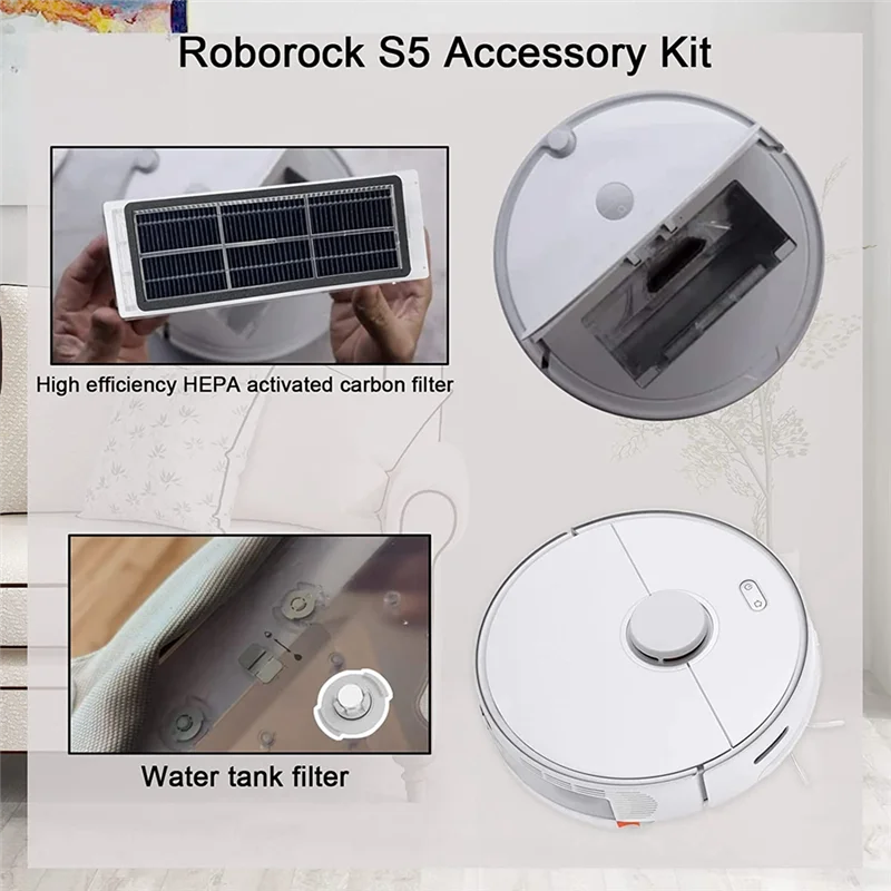 

Запасные части для Xiaomi Roborock S4 S5 S6 S6 E4 E20 E25 E35 S50, роботизированный пылесос, основная боковая щетка, фильтры Hepa-BAAQ