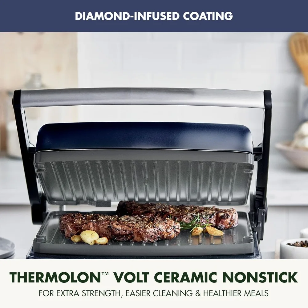 

Elite 7-in-1 Multi-Function Contact Grill & Griddle, Healthy Ceramic Nonstick Aluminum, Grill & Waffle Plates