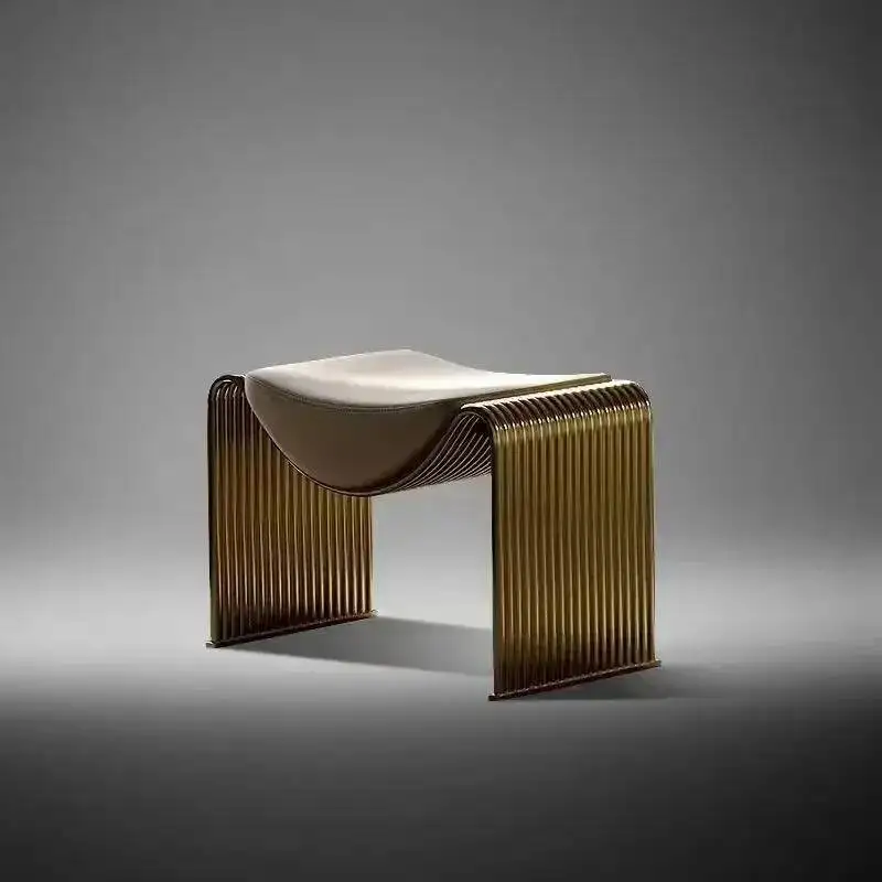 Banco Otomano para Hall de Entrada, Banco de Maquiagem e Camarim, Banco de Convidados de Design em Aço Inoxidável, Banco Italiano para Troca de Sapatos, Banco de Jantar, Móvel