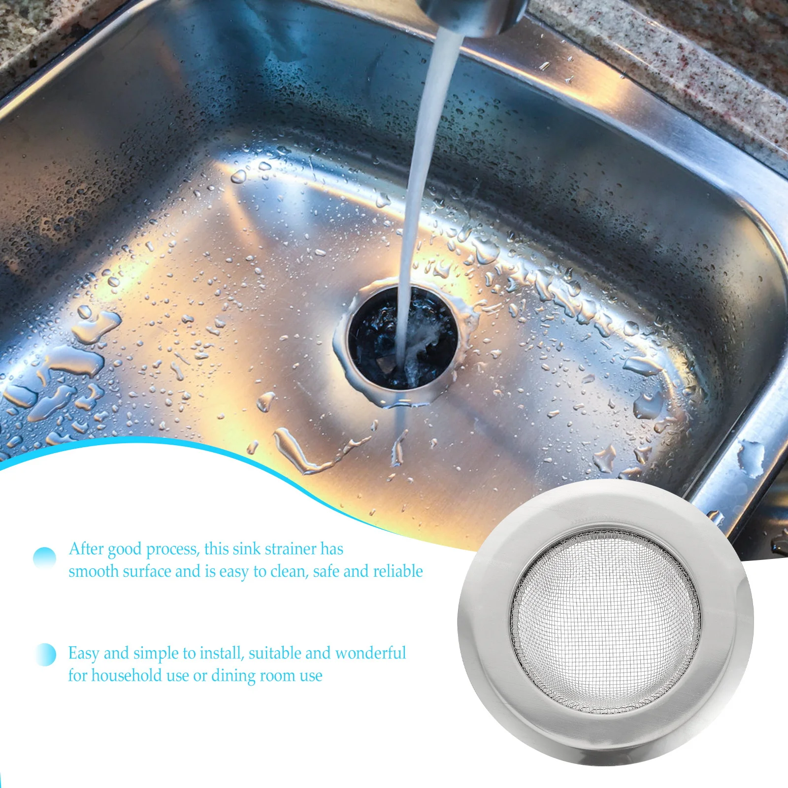 5 قطعة مصافي حوض المطبخ الفولاذ المقاوم للصدأ القمامة تصفية استنزاف مصفاة سدادة سهلة التنظيف مكافحة انسداد بالوعة مرشح القمامة #4