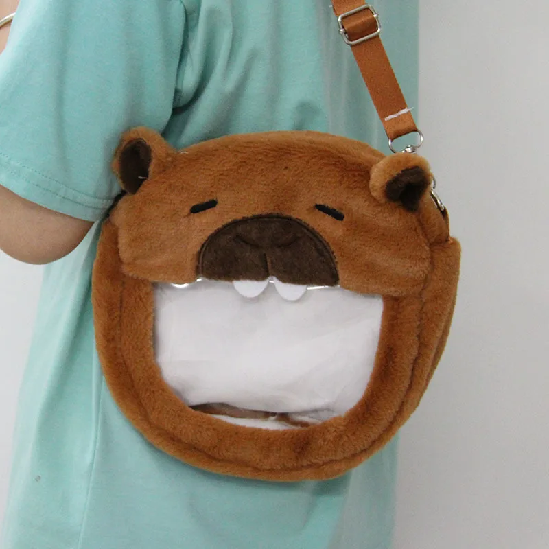 Entzückende Cartoon Capybara Plüsch tasche lustige Tier Student weiche Umhängetasche niedliche kleine runde Tasche Cross body Kinder Geburtstags geschenk