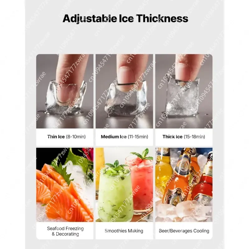 Commercial Kitchen Equipment 300 Lbs/24 h Industrial Ice Maker 20 Inch Stainless Steel Self-Cleaning Scheduled Ice Model - view 5