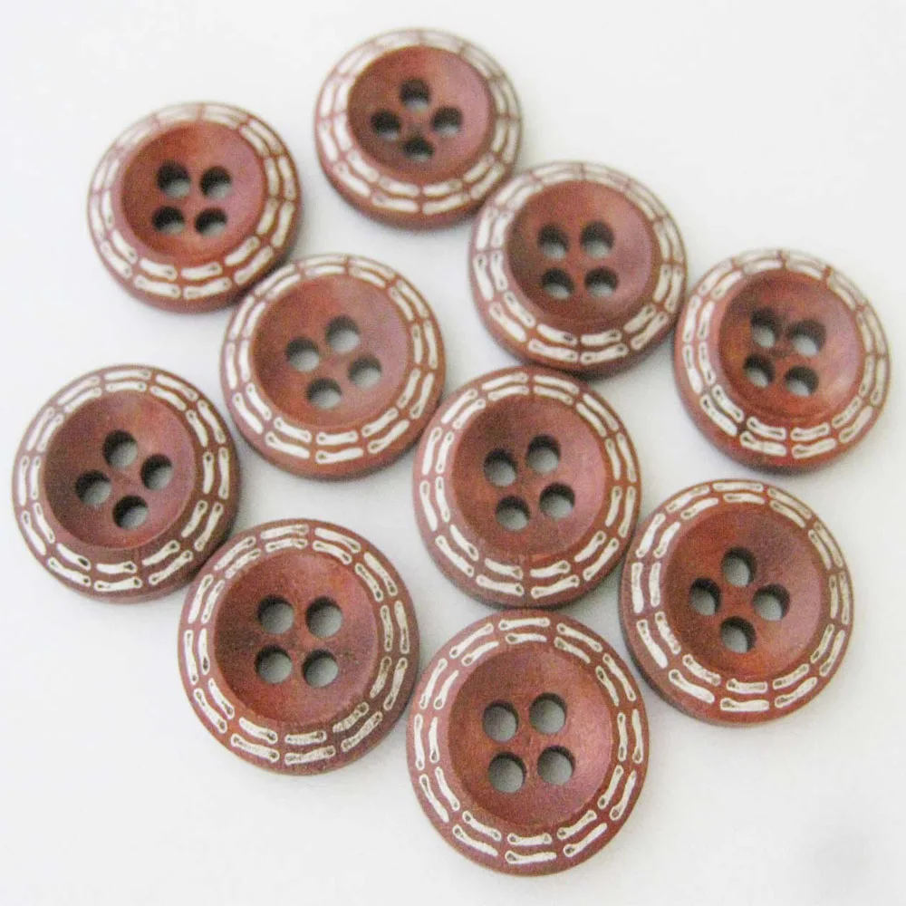 WBNOWA 2 أنواع للاختيار 15 مللي متر أزرار قميص مستديرة خشبية الصنع 50 قطعة/الحزمة لتقوم بها بنفسك الخياطة اكسسوارات #5