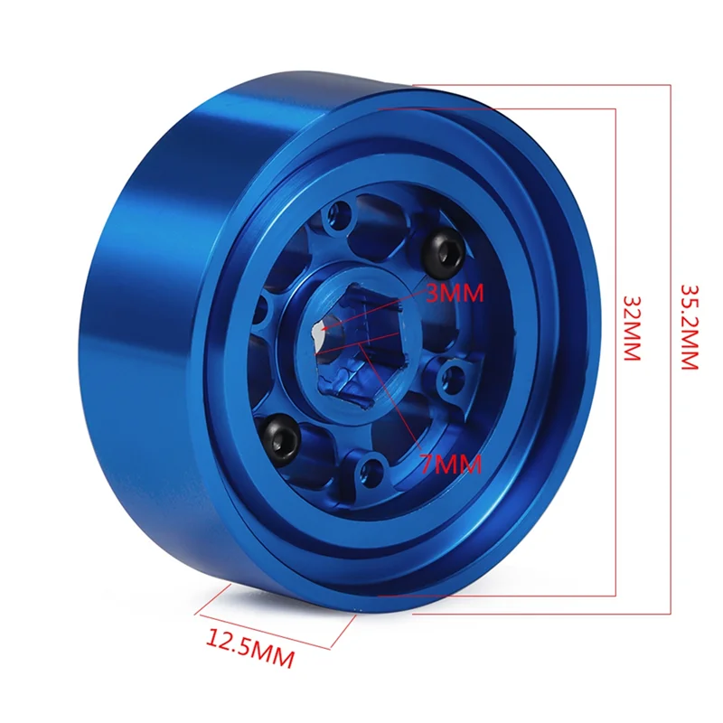 4Pcs 1.3 Inch Metal Beadlock Wheel Rim Wheel Hub for TRX4M 1/18 RC Crawler Car Upgrade Parts Accessories,5