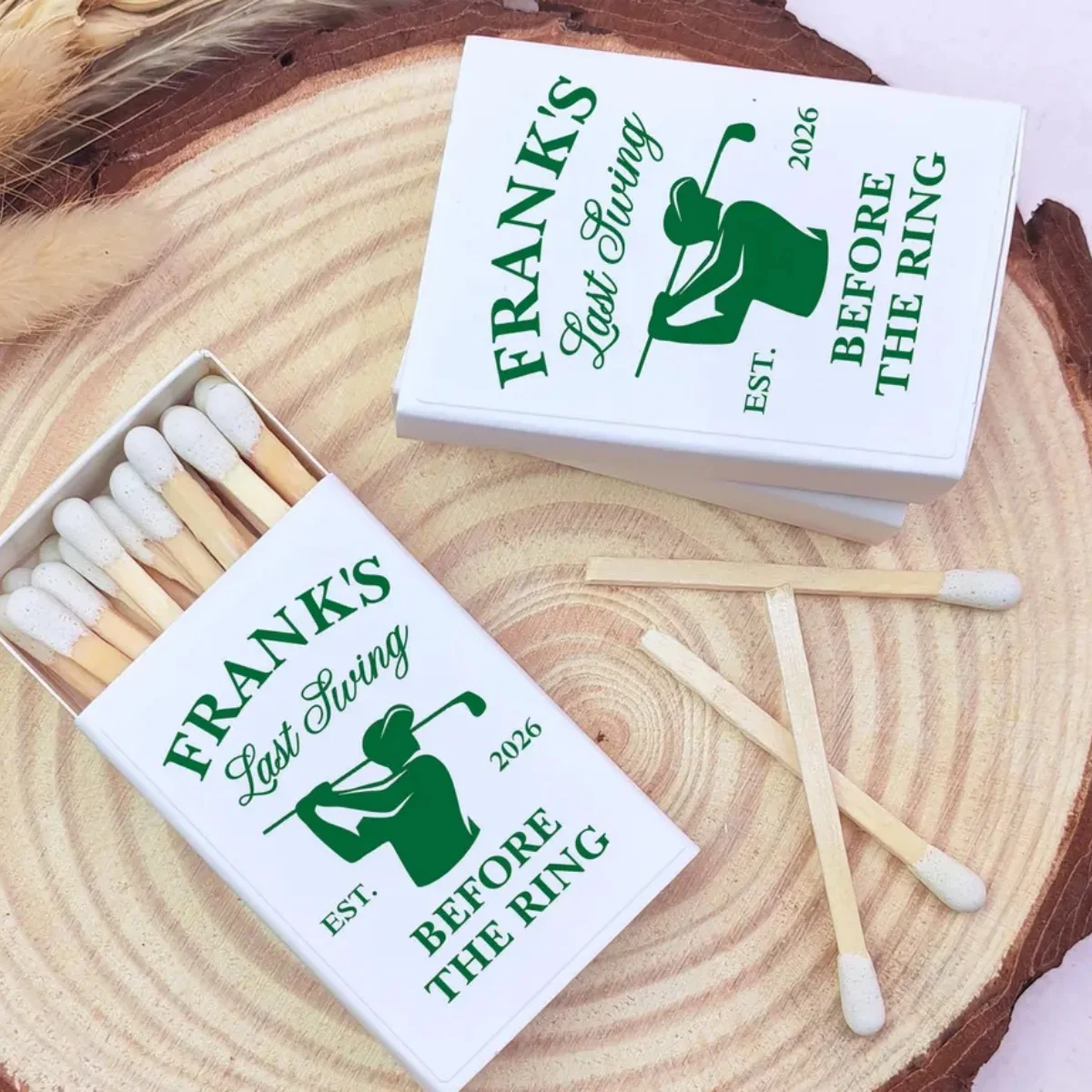 last-swing-before-the-ring-custom-bachelor-golf-matchboxes-bulk-bachelor-party-matchbook-favors-personalized-matches-gift-for