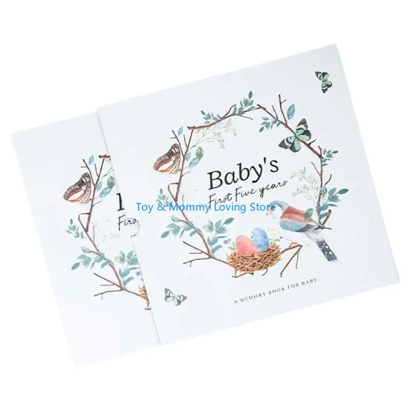 Y1QF كتاب ذاكرة الوالدين الجديد للطفل في السنة الأولى صور معالم بصمات اليد جاهزة للهدايا #3