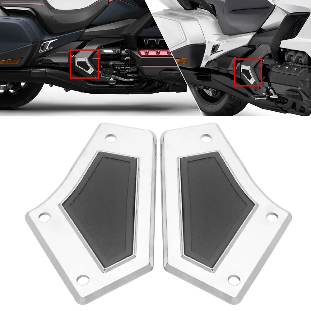 1 Pair Engine Side Covers Fits For Honda Gold Wing Dct/Tour/Tour Airbag Dct/Tour Dct 2018-2025 High Quality Abs Plastic Chrome