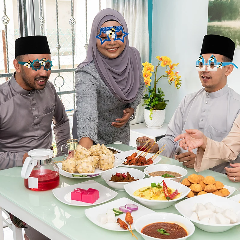 

6 шт./12 шт., декоративные бумажные очки на Ближнем Востоке, фестиваль Луны, забавные реквизиты для фотосессии для детей и взрослых, товары для быстрых вечеринок