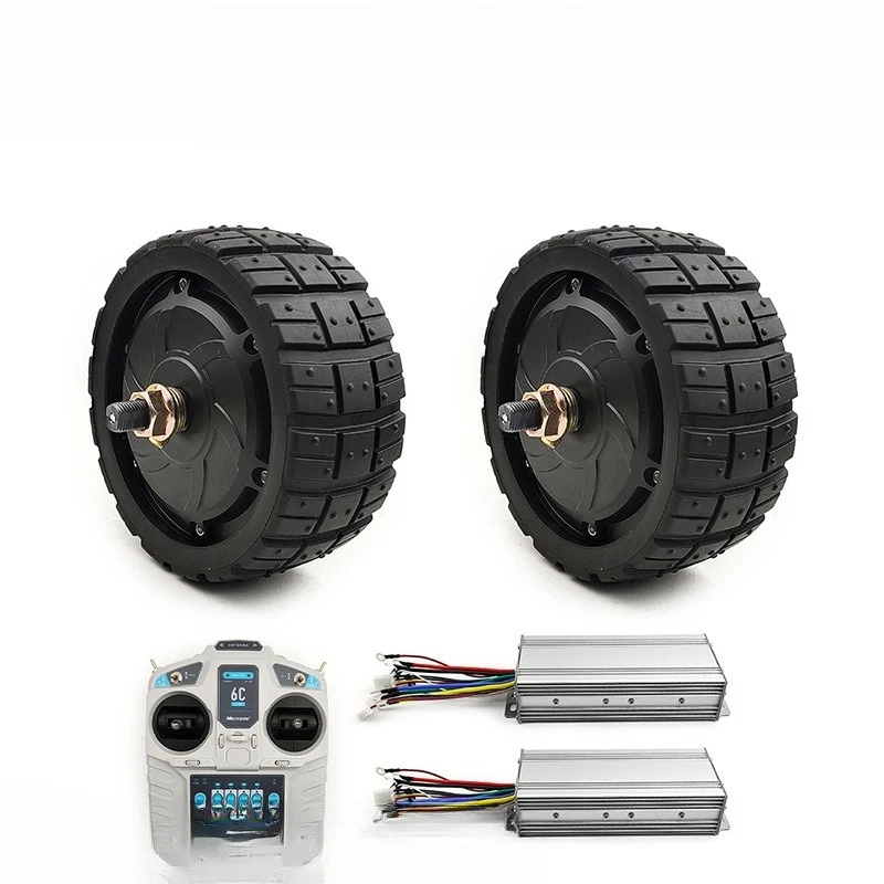 

L-faster 700W 6.5 inch off-road solid tire brushless hub motor dual drive with wireless remote control