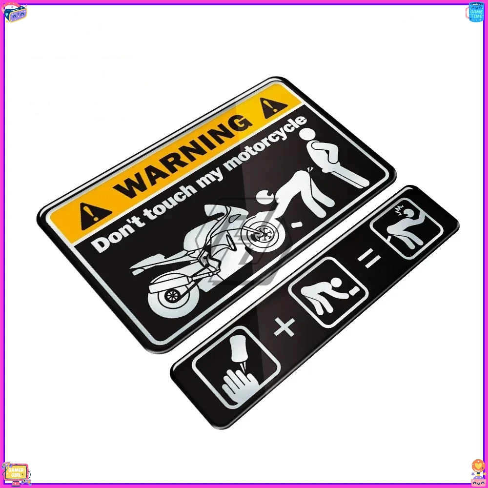 

3D-наклейка для мотоцикла «Не прикасайтесь к моей 3D-наклейке с предупреждением из смолы»