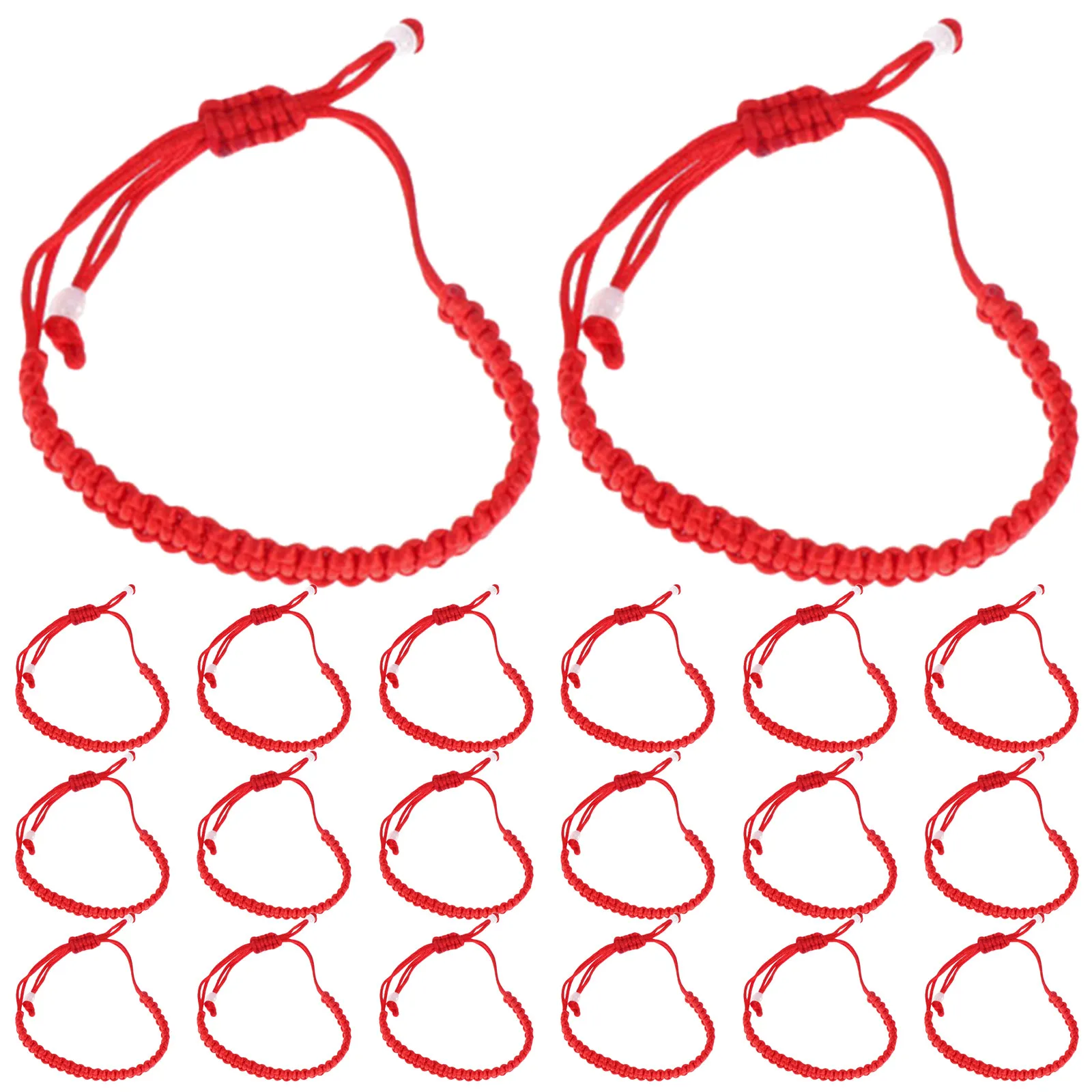 20Pcs Handmade Red String Bracelet Adjustable Kabbalah Lucky Cord Amulet Protective Friendship Wrist Rope Kabbalah Bracelet