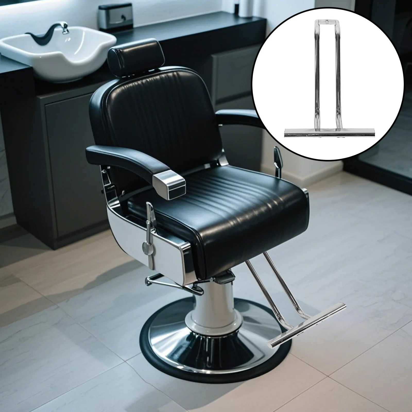 

Barber Chair Footrest Replacement Metal Foot Pedal Easy Install Comfortable Salon Chair Footrest Beauty Hairdressing Spa