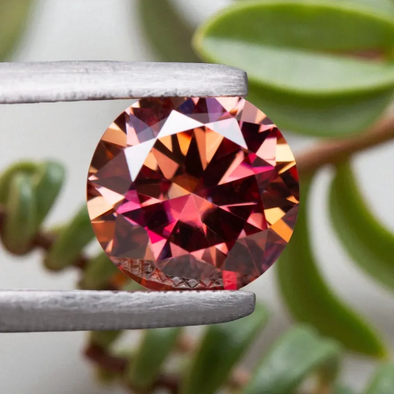 

Верхний арбузный красный муассанит, камень круглой огранки, тестер бриллиантов, подвески, материалы для изготовления ювелирных изделий с сертификатом