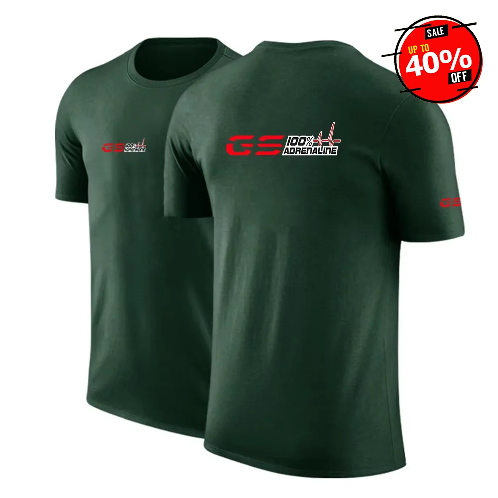 2025 Summer GS Adrenaline Motorrad Biker Fan Print Cotton Round Neck Quick Drying T-shirt Men's Fashion Comfortable Short Sleeve