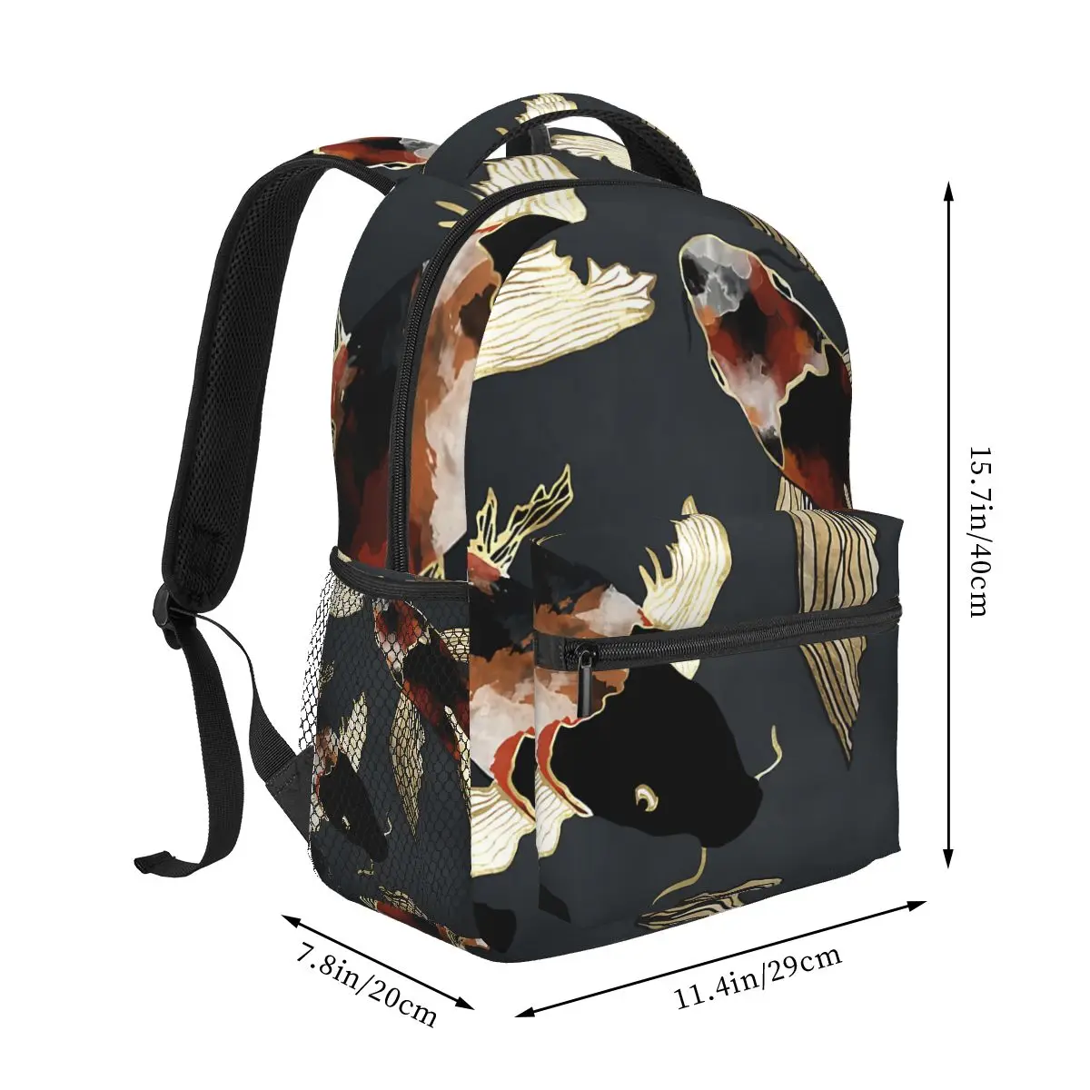 Metallic Koi IV Backpack for Girls Boys Travel Rucksack Backpacks for Teenage