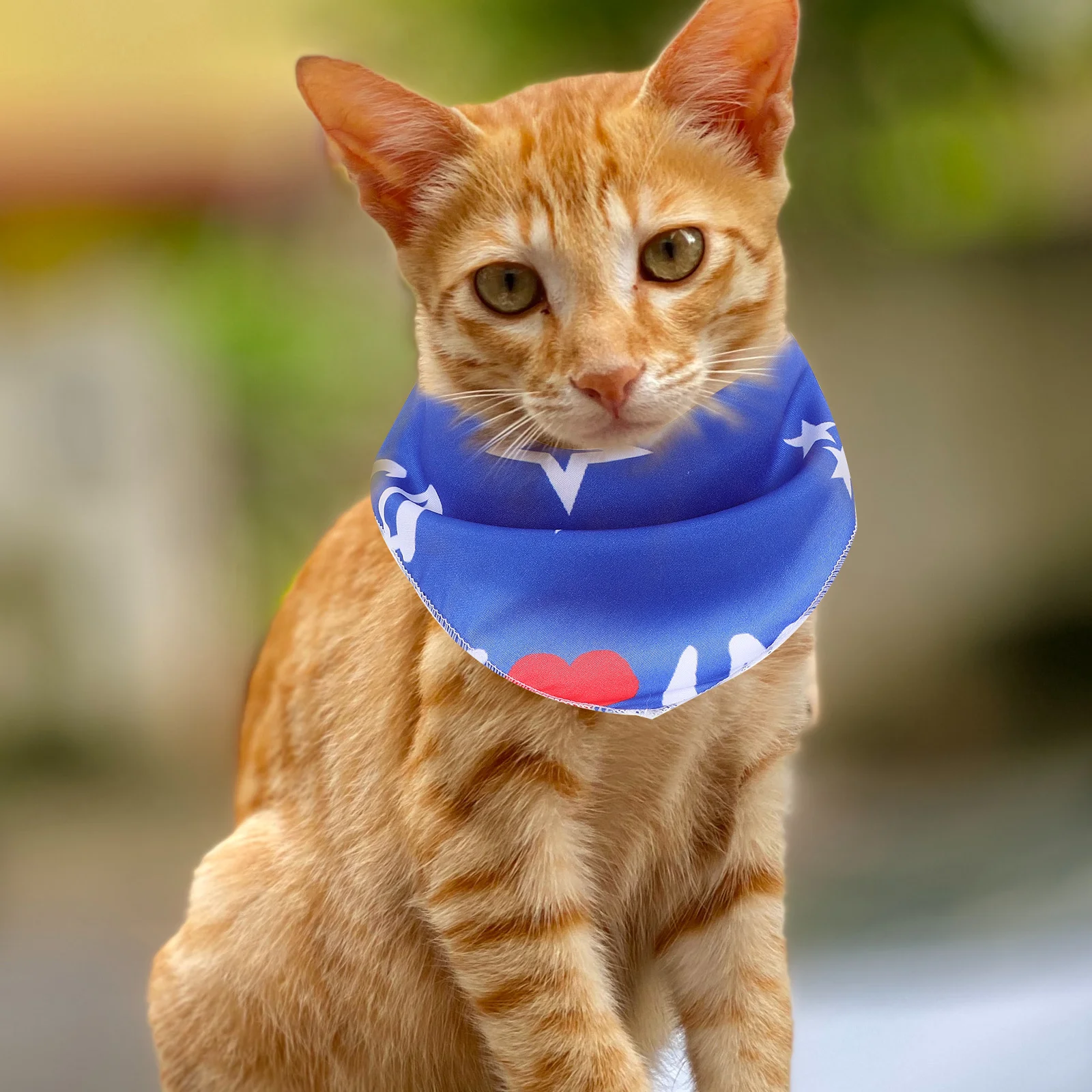 

2Pcs Pet Bandana American Flag Pattern Triangle Scarf Holiday Decor Independence Day Dog Cat Washable Decorative Puppy Triangle