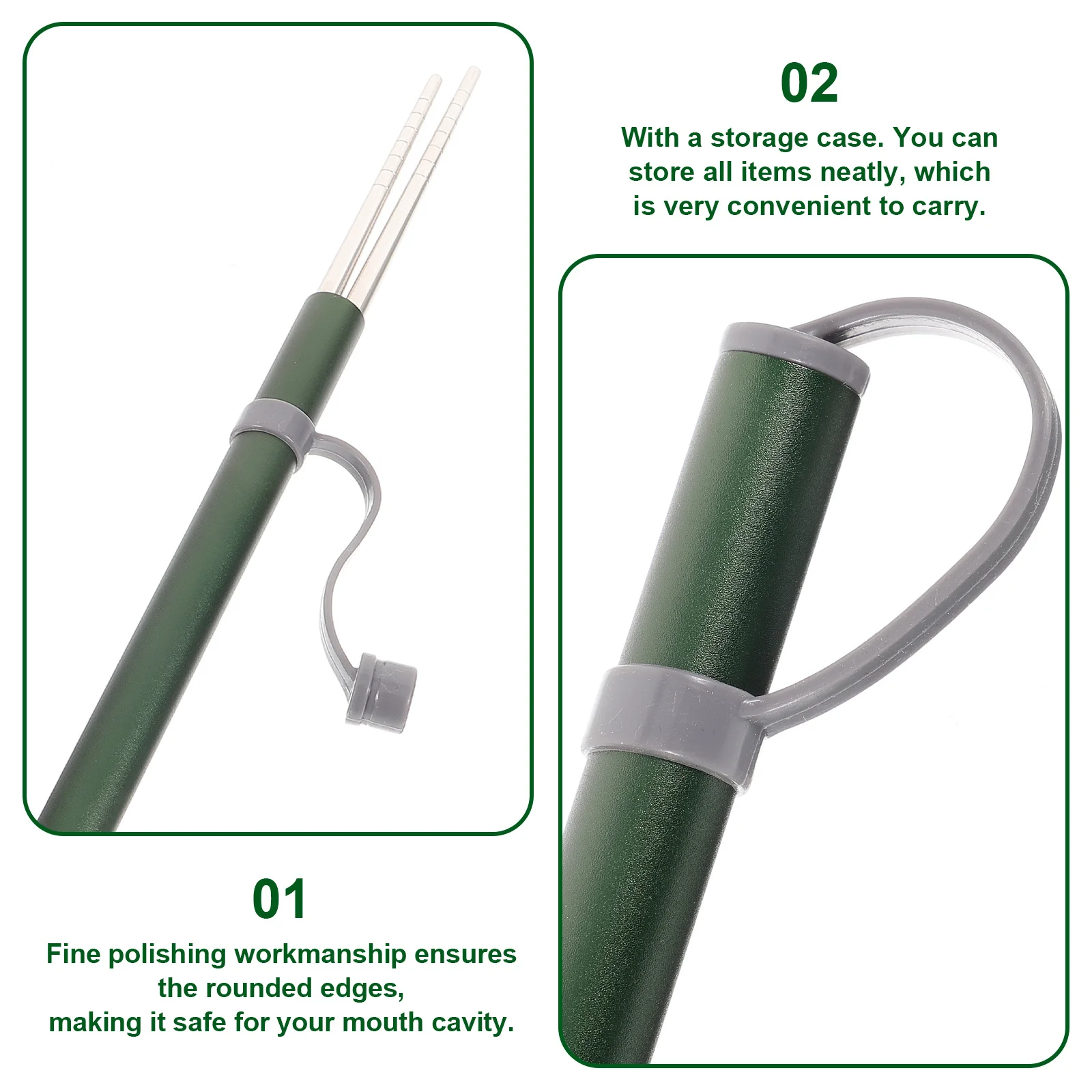 1Set Dishwasher Safe Stainless Steel Travel Chopsticks Pack Reusable Portable Utensil Outdoor Camping Hiking Chopsticks