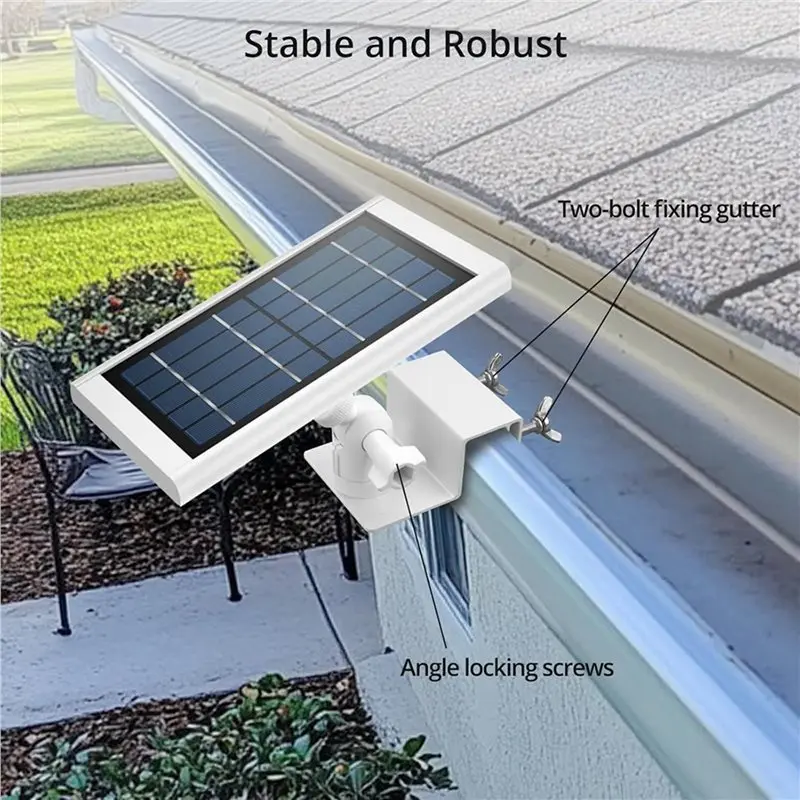 【FLASH DEAL】4 Pack Gutter Mount Compatible For Ring Solar Panel, 360°Adjustable Universal Panel Ring Gutter Mount For Arlo, Eufy