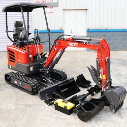 VOTE China Cheap Crawler Hydraulic Mini Excavator 1.8Ton 1000kg Red/green/black Digger Mini Digger For Sale customized