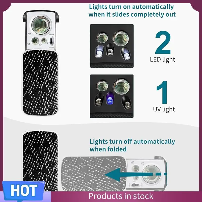 Loupe de bijoutier la plus de 3 paquets, comme indiqué en plastique avec lumière noire UV et lumière LED brillante pour les pierres précieuses