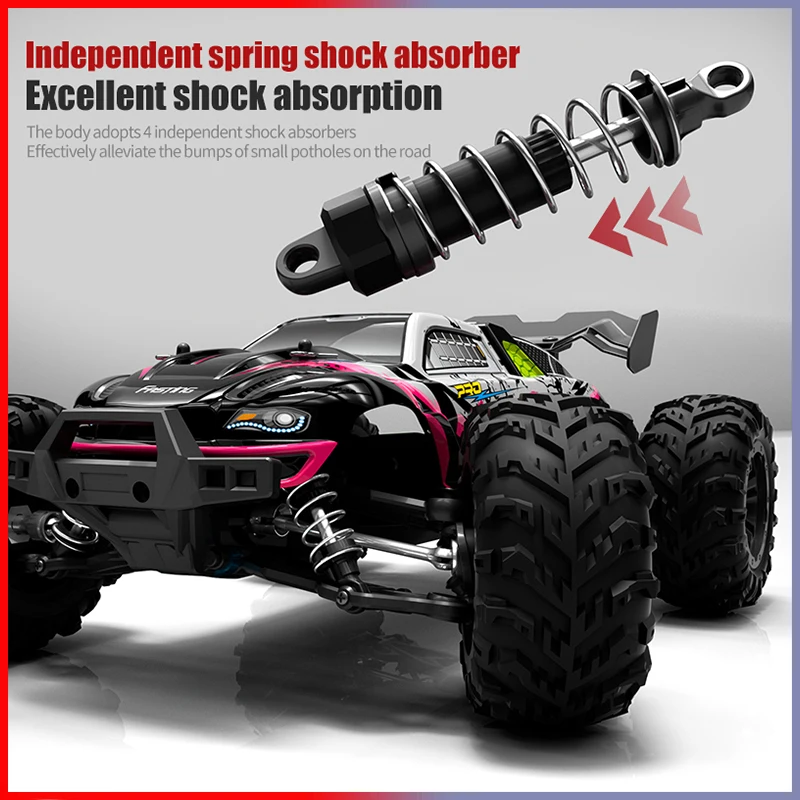 Rc Auto Off Road 4X4 Hoge Snelheid 75 Km/h Afstandsbediening Auto Met Led Koplamp Borstelloze 4wd 1/16 Monster Truck Speelgoed Voor Jongens Cadeau