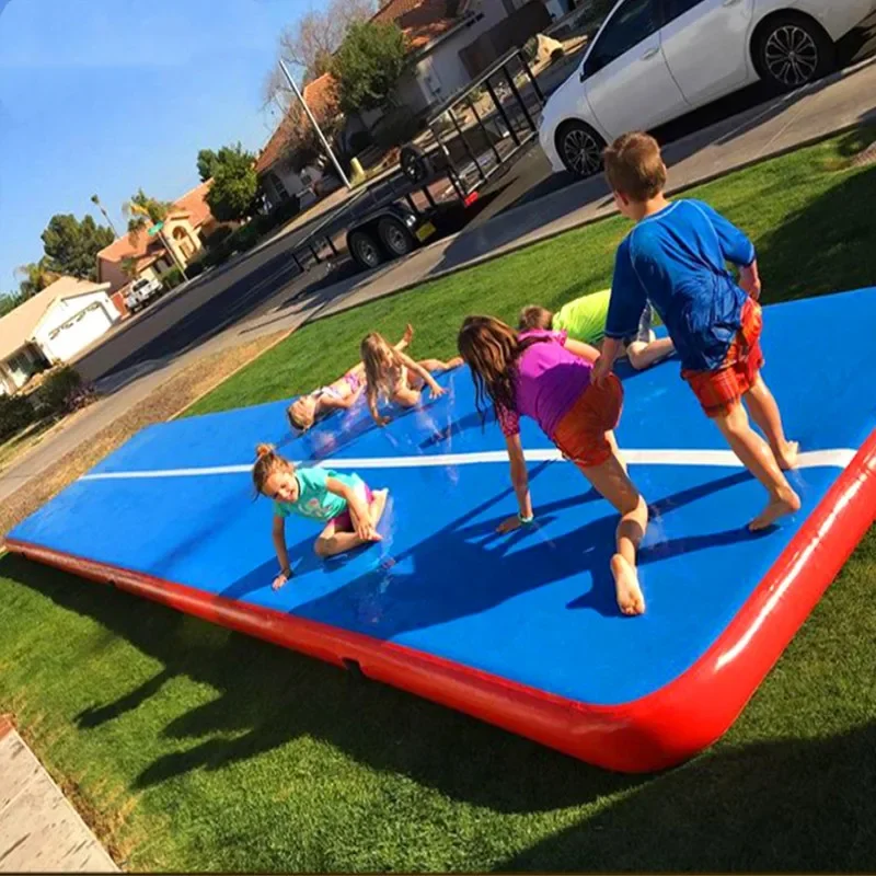 Gymnastik-Luftmatte, 12 x 2 x 0,1 m, Tumble-Track-Tumbling-Matte, aufblasbare Fußmatten mit elektrischer Luftpumpe