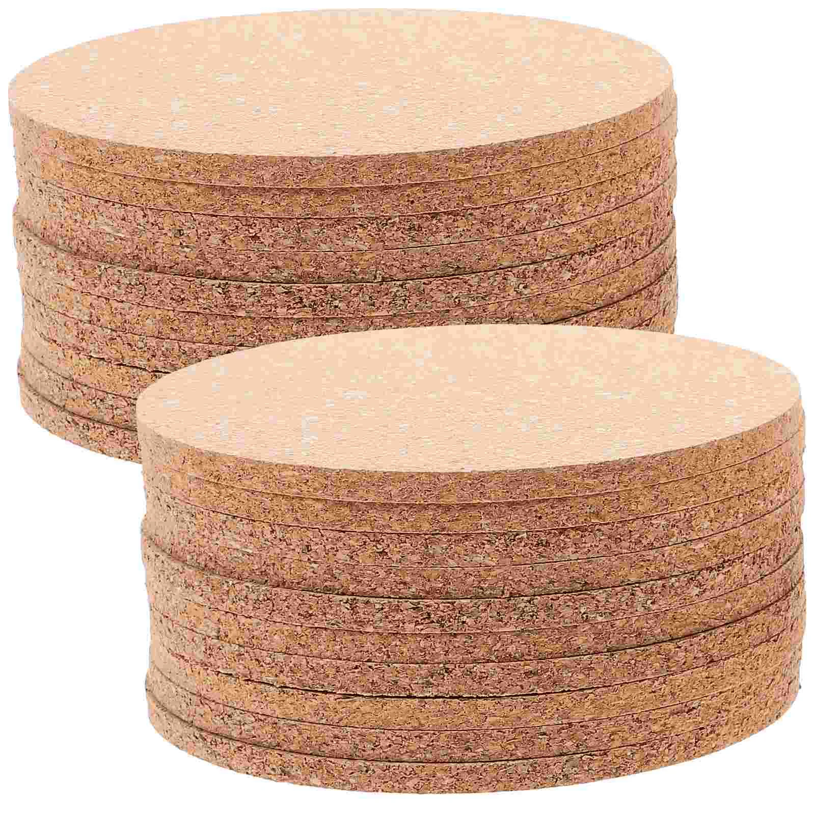 

20 Pcs Insulation Mat Coasters for Drinks Round Placemats Cork Desk Table Heating Office