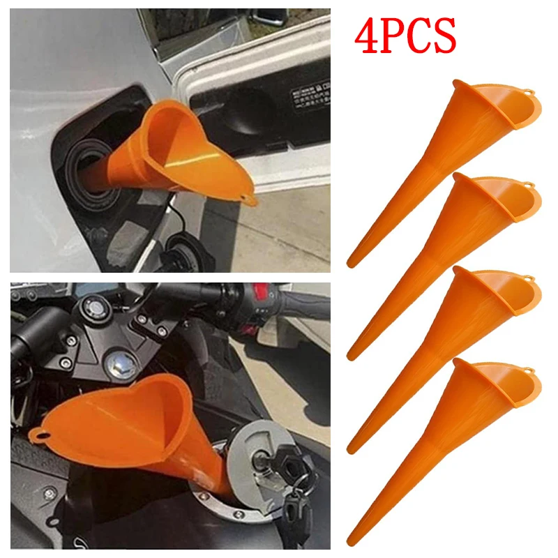 8PCS Plastic Long Stem Anti-splash Funnel Car Oil Fuel Filling Tools Car Diesel Fuel Kerosene Gasoline Funnel Auto Accessories