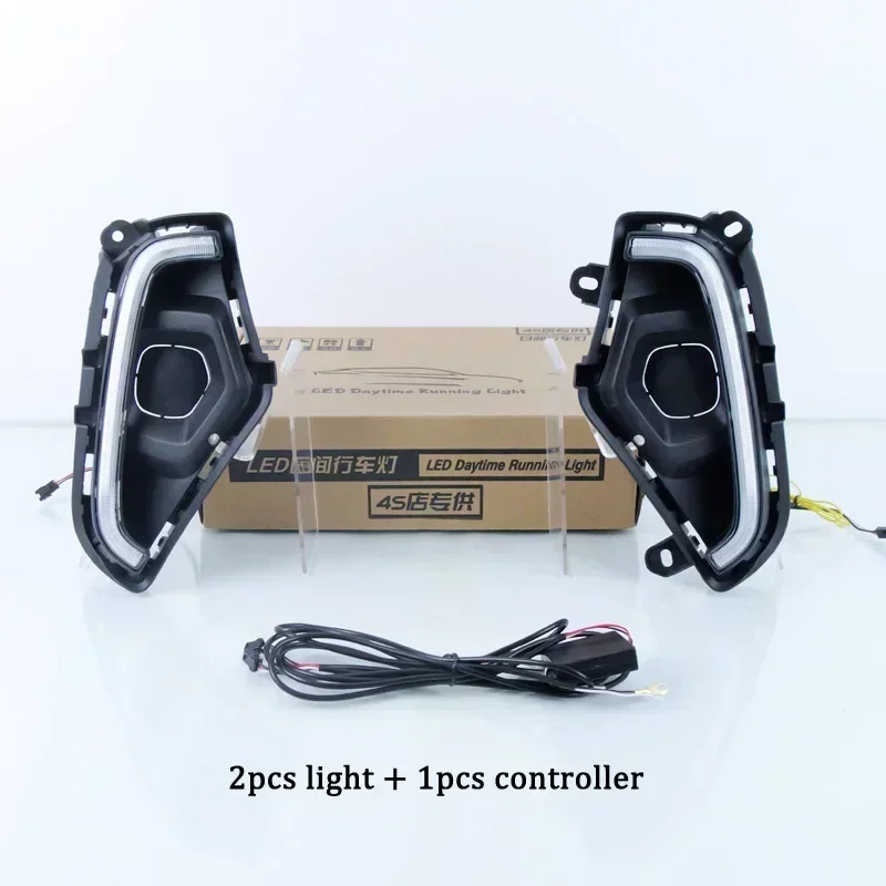 

Car LED DRL 12V Daylights For Toyota RAV4 2023 Yellow Turn Signal Daytime Running Headlamps Auto Driving Lamp Foglamps