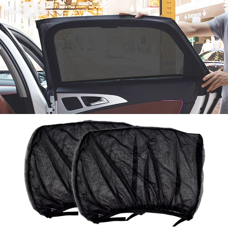 Upgrade Car's Interior 2pcs Stylish UV-Protective Side Window Front Car Sun Visor Accessories with Mesh Curtainss for 2022 Auto