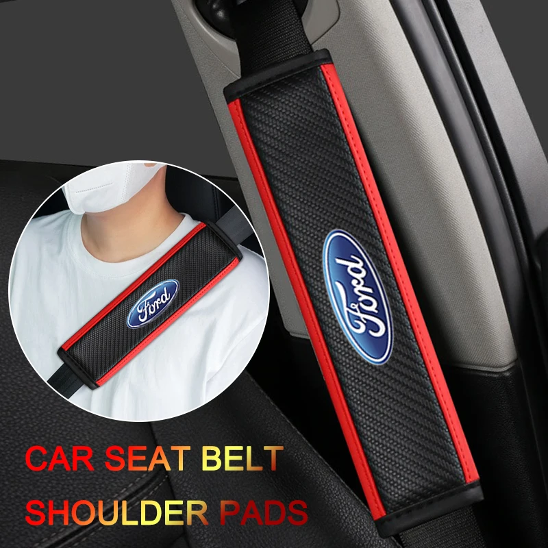 

Carbon fiber Car Interior Shoulder SeatBelt Cover Protect For Ford Focus mk2 mk3 Fiesta mk7 Ranger Mondeo mk4 Mustang Stickers