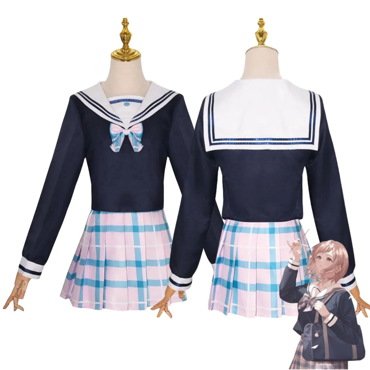 Game The Idolm@Ster Sakuragi Mano Cosplay Costume Japanese Jk School Uniforms Checkered Skirt Woman Sexy Kawaii Halloween Suit