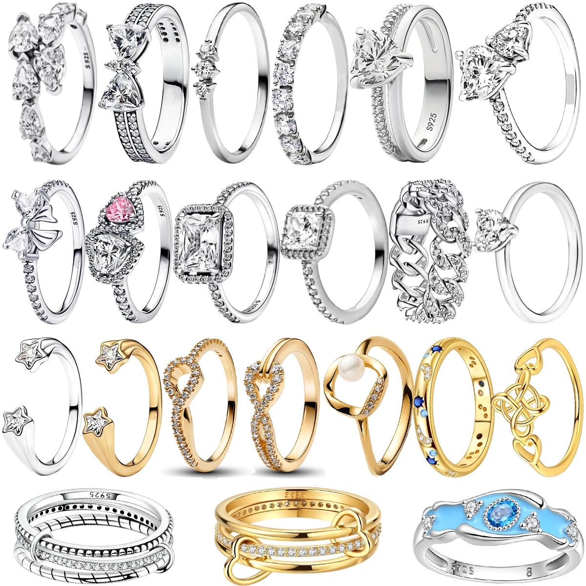 

Кольца для женщин, стерлинговое серебро 925 пробы, Солнце, Луна, сердце, Корона, жемчуг, циркон, кольцо для пары, сверкающие ювелирные изделия, подарок на День Святого Валентина