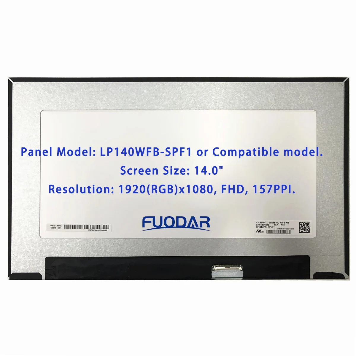 

14.0 Laptop LCD Touch Screen LP140WFB-SPF1 For DELL Latitude 7400 LED Matrix Display Replacement 72% NTSC FHD1920x1080 40pin eDP