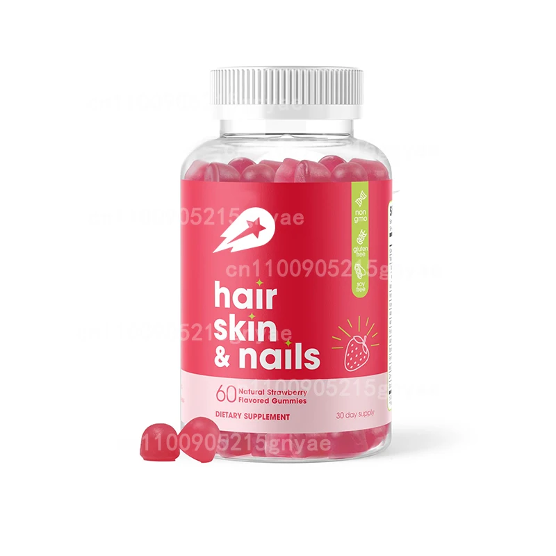 

Hair Boost Gummies, 5200mcg Biotin, Containing Zinc To Make Hair Thicker, with Sea Salt and Green Grape Flavors, 60 Pills