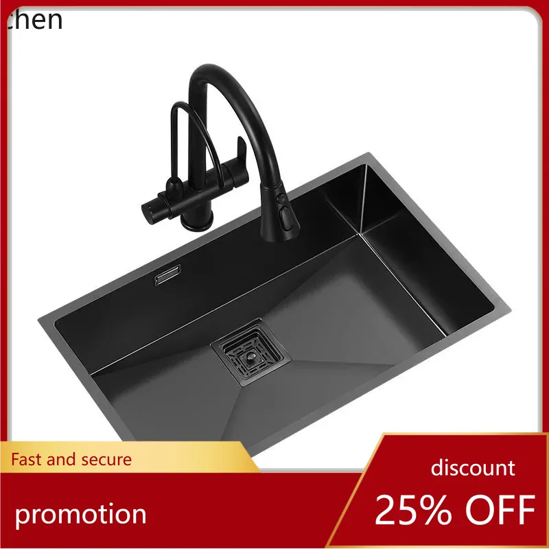 ZML Stainless Thickened Sink Kitchen Dishwashing Sink Single  Undermount Basin Vegetable Washing Basin Large Single Basin