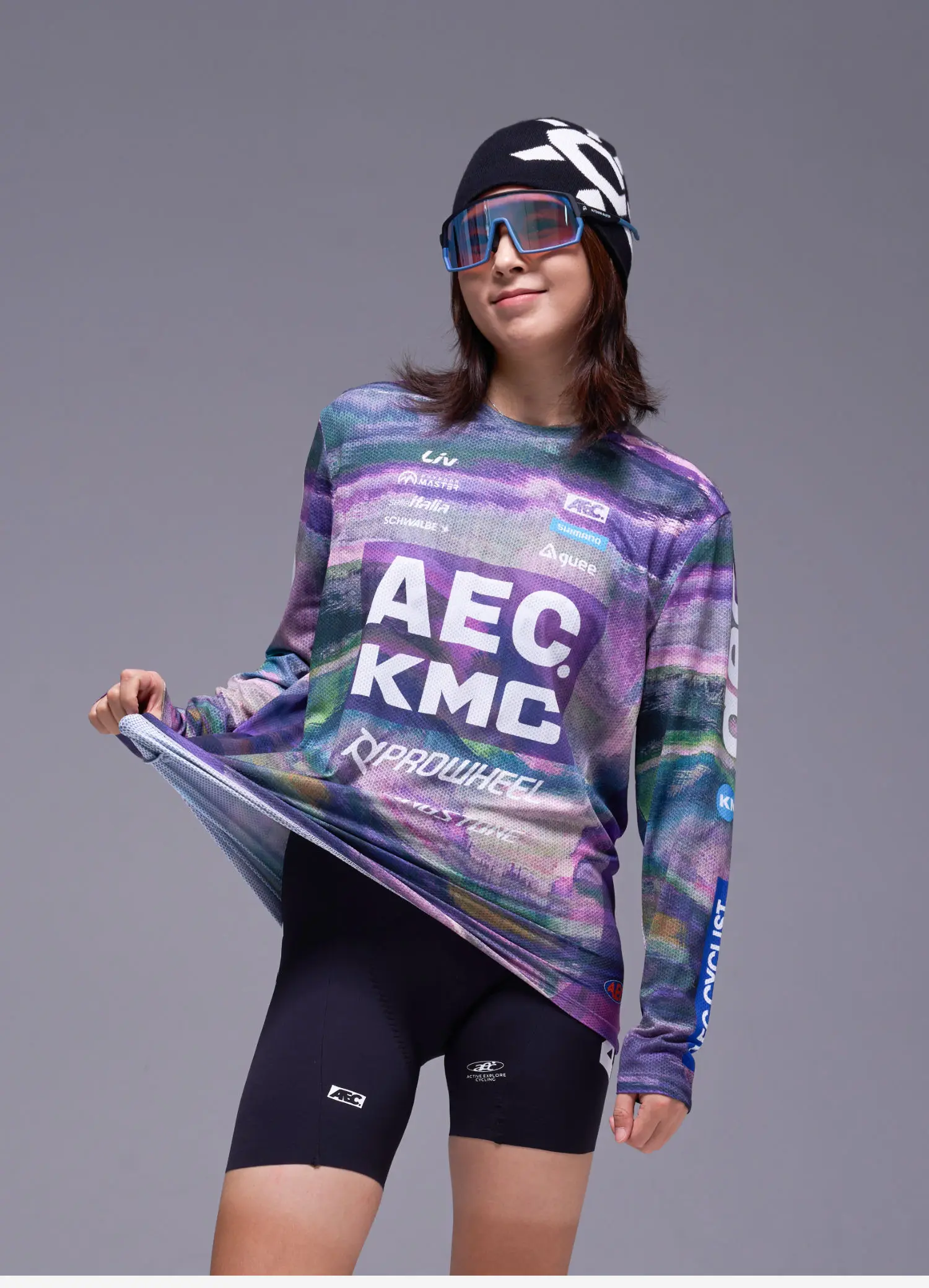 AEC.CYCLIST Damen Herren Radsporttrikot Unisex Oversized Fahrrad-T-Shirts Atmungsaktiv Schnelltrocknend Fahrrad-T-Shirts KMC Team Radsport-T-Shirt 3XL – Detail 11