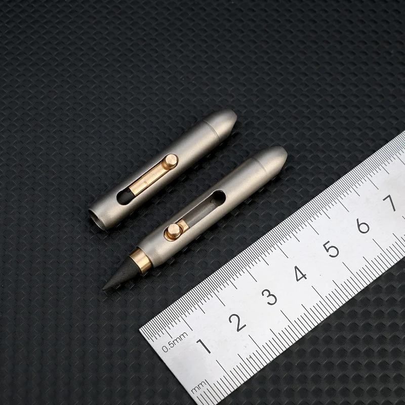 Graphite Alloy Eternal Pen Mini Titanium Alloy Non-sharpening Erasable Pencil Portable Key Pendant Pocket Pen Emergency Writing