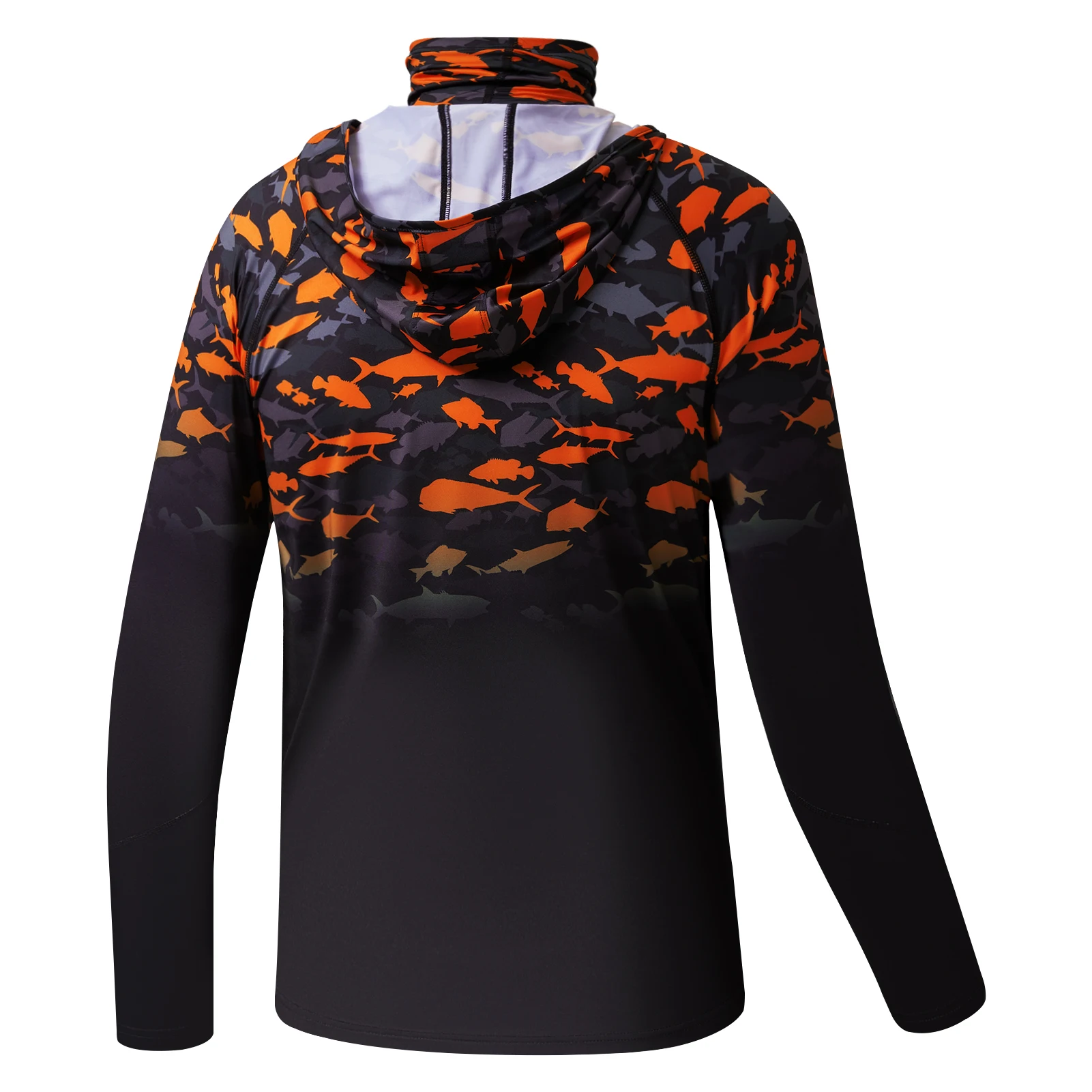 BASSDASH Youth UPF 50+ Hooded Shirts with Mask UV Neck Gaiter Sun Protection Long Sleeve T Shirt for Fishing Swim